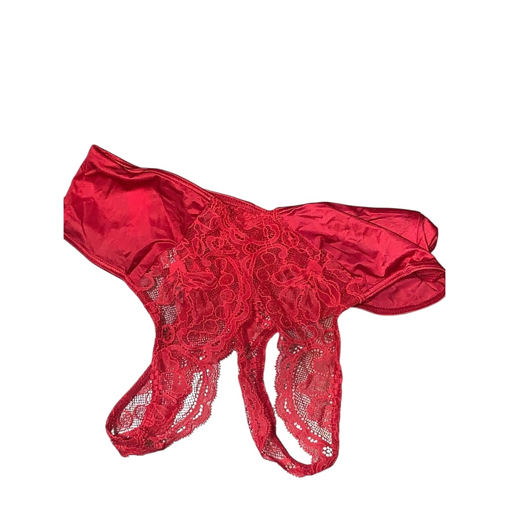 New with tags Victoria's Secret Red Satin Lace Cheeky XS